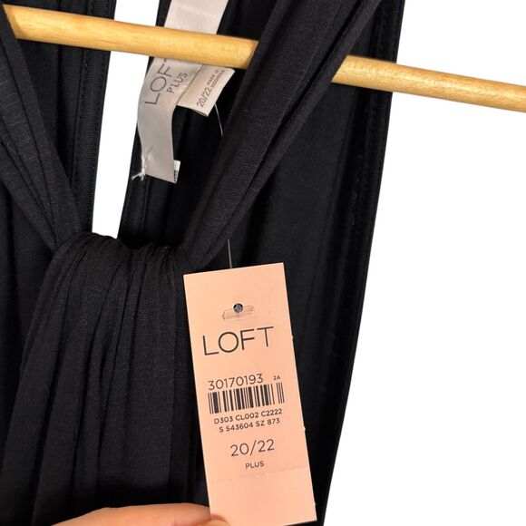 NWT Loft Plus Drape Tank Top Women's 20/22 Black - Picture 6 of 6